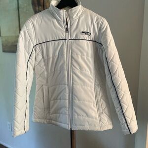 NFL Seattle Seahawks Sz M White Quilted Womens  Jacket